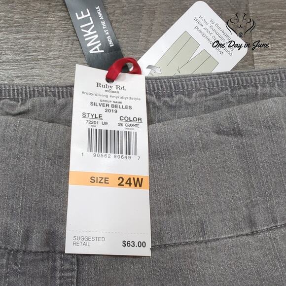 Ruby Rd. Plus Size Pull On Ankle Jeans Size 24W - Picture 2 of 6